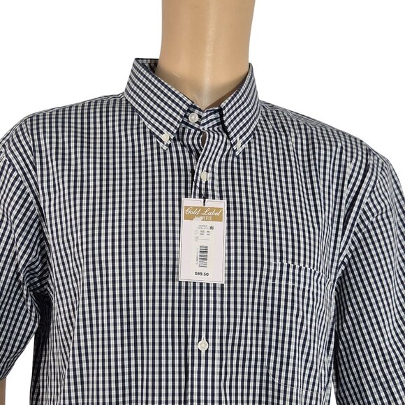 Roundtree & Yorke Other - Roundtree & Yorke Gold Label Men's Shirt Size XXL Short Sleeve Blue Plaid (55)